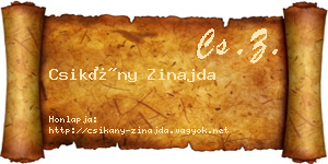 Csikány Zinajda névjegykártya